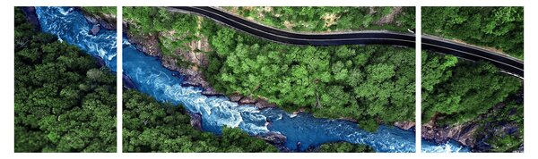 Obraz - Rzeka między górami, Kaukaz, Rosja (170x50 cm)