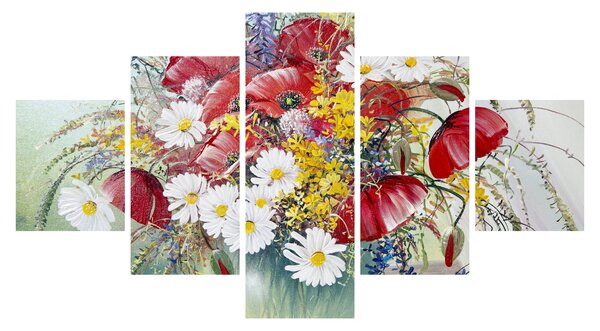 Obraz wazonu z dzikimi kwiatami (125x70 cm)