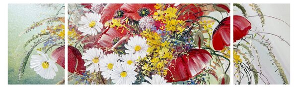 Obraz wazonu z dzikimi kwiatami (170x50 cm)