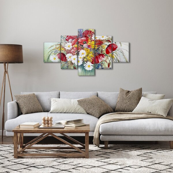 Obraz wazonu z dzikimi kwiatami (125x70 cm)