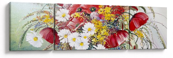 Obraz wazonu z dzikimi kwiatami (170x50 cm)