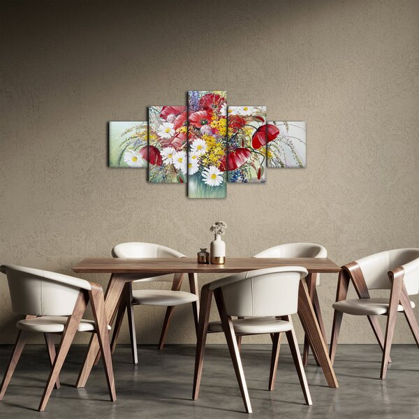 Obraz wazonu z dzikimi kwiatami (125x70 cm)