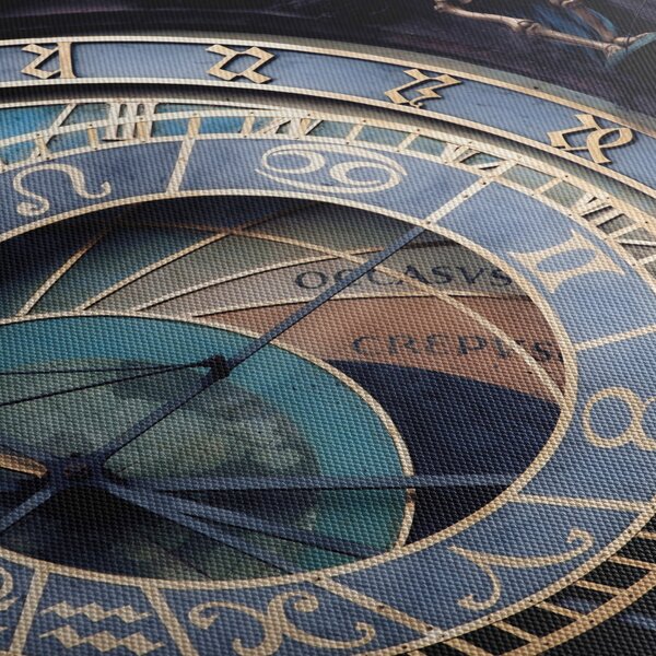 Obraz - Praski zegar astronomiczny, Praga (z zegarem) (90x30 cm)