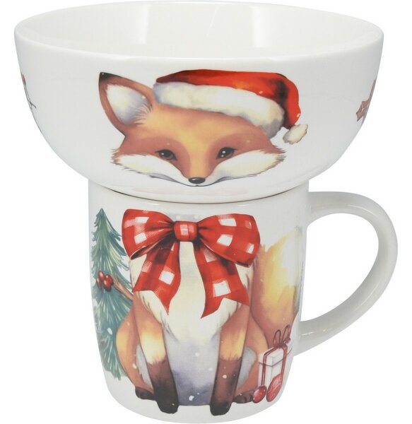 Zestaw śniadaniowy Lis, 2 szt., porcelana
