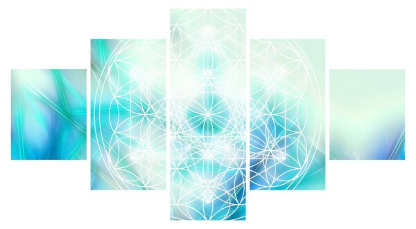 Obraz - Merkaba w turkusowym tle (125x70 cm)