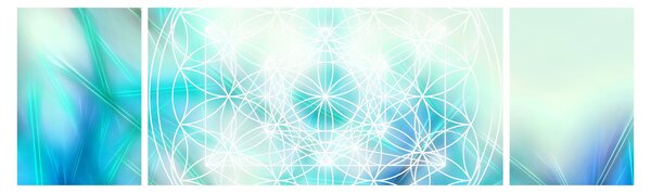 Obraz - Merkaba w turkusowym tle (170x50 cm)