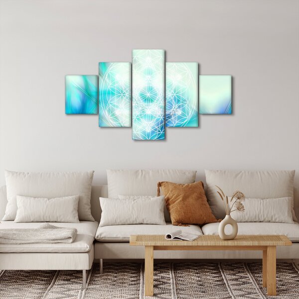 Obraz - Merkaba w turkusowym tle (125x70 cm)