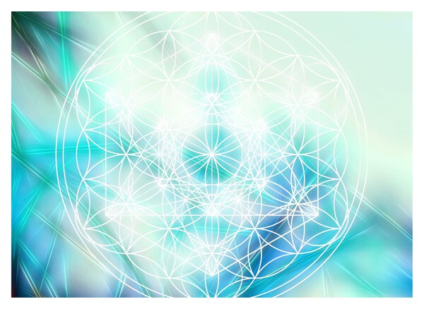Obraz - Merkaba w turkusowym tle (70x50 cm)