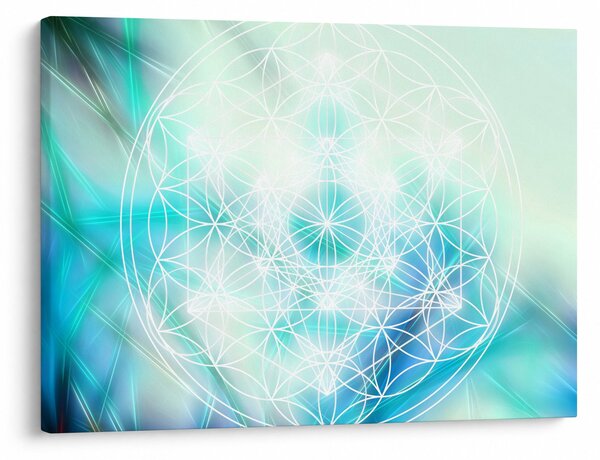 Obraz - Merkaba w turkusowym tle (70x50 cm)