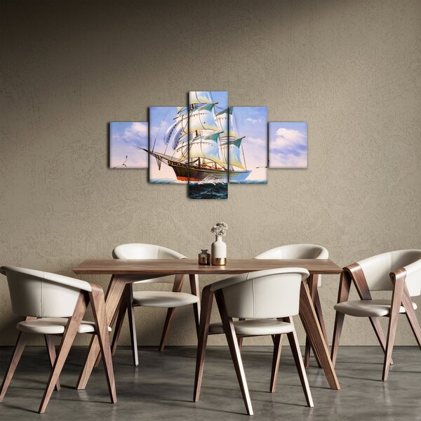 Obraz statku na falach (125x70 cm)