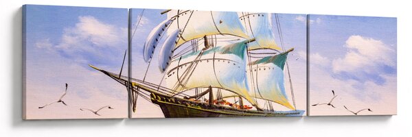 Obraz statku na falach (170x50 cm)