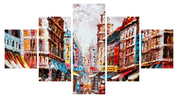 Obraz - Hong Kong, obraz olejny (125x70 cm)