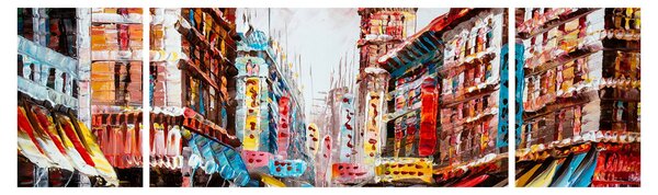 Obraz - Hong Kong, obraz olejny (170x50 cm)