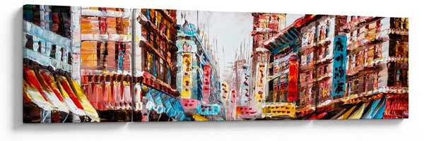 Obraz - Hong Kong, obraz olejny (170x50 cm)