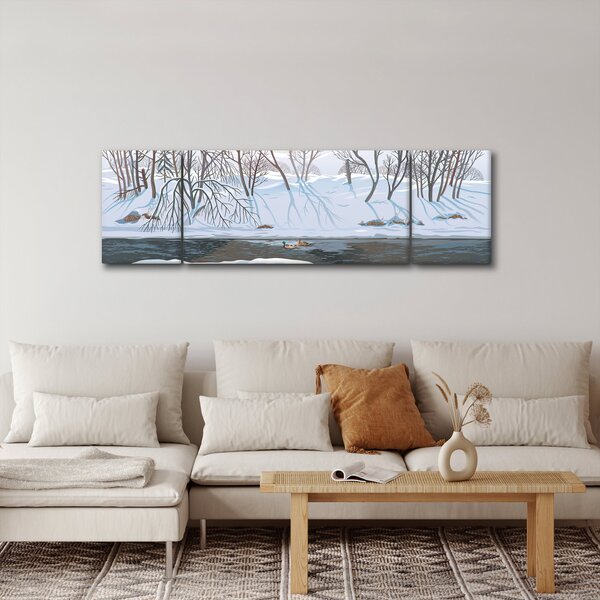 Obraz - Lis w zimowym krajobrazie (170x50 cm)