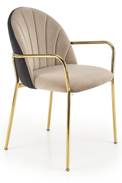 Krzesło na złotych nogach K500 z podłokietnikami