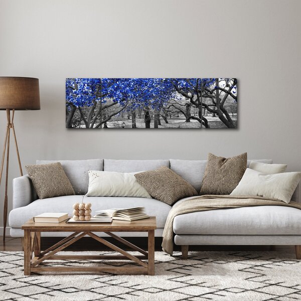 Obraz - Niebieskie drzewa, Central Park, New York (170x50 cm)