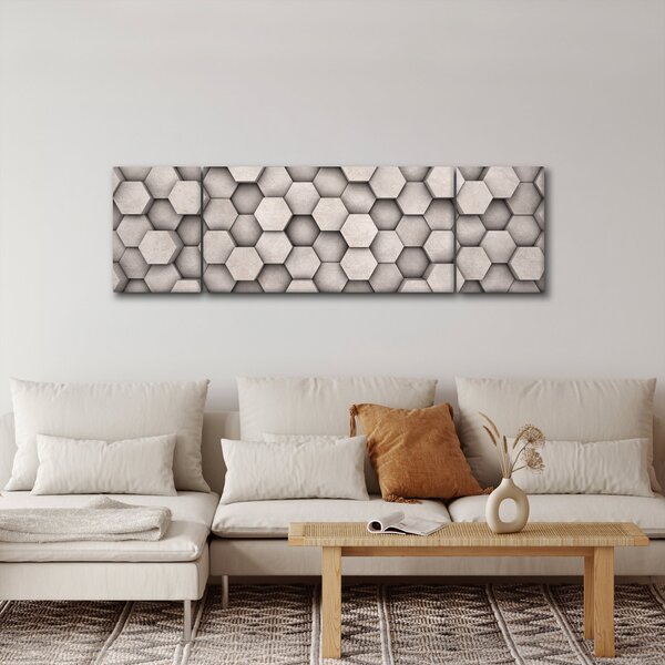 Obraz - Sześciokąty w betonie (170x50 cm)