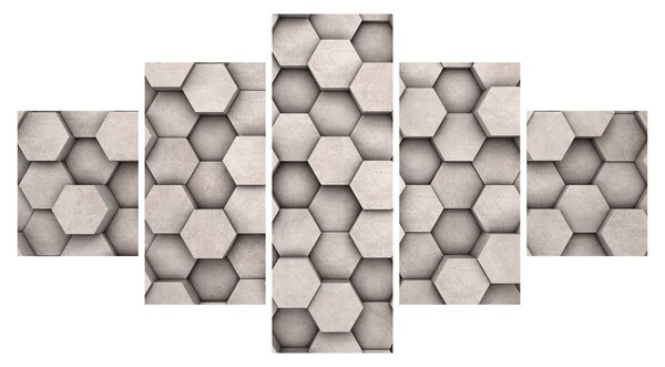 Obraz - Sześciokąty w betonie (125x70 cm)