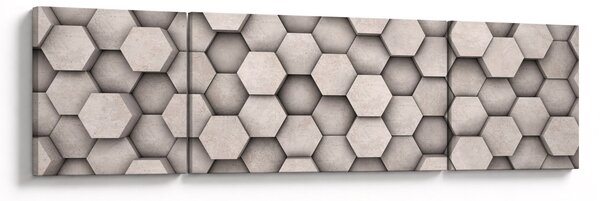 Obraz - Sześciokąty w betonie (170x50 cm)