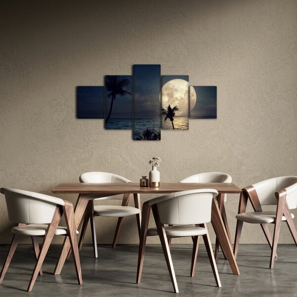 Obraz - Plaża pod pełnią księżyca (125x70 cm)