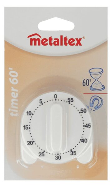 Biały minutnik kuchenny Metaltex Time