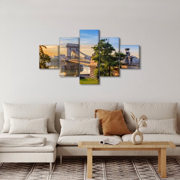 Obraz - Most nad rzeką, Budapeszt, Węgry (125x70 cm)