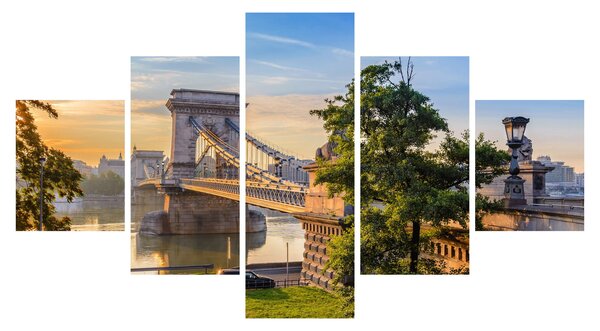 Obraz - Most nad rzeką, Budapeszt, Węgry (125x70 cm)