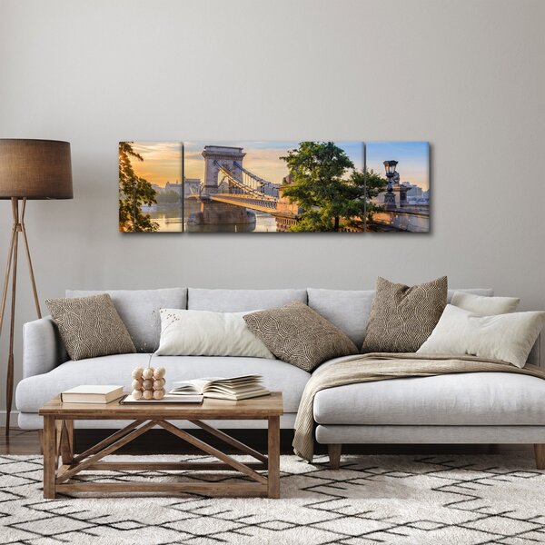 Obraz - Most nad rzeką, Budapeszt, Węgry (170x50 cm)
