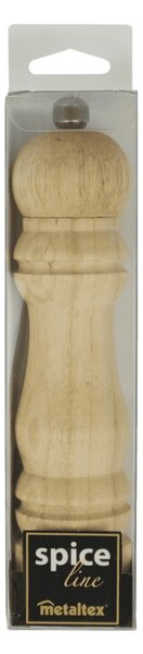 Młynek do pieprzu z drewna kauczukowego Metaltex, wys. 17 cm