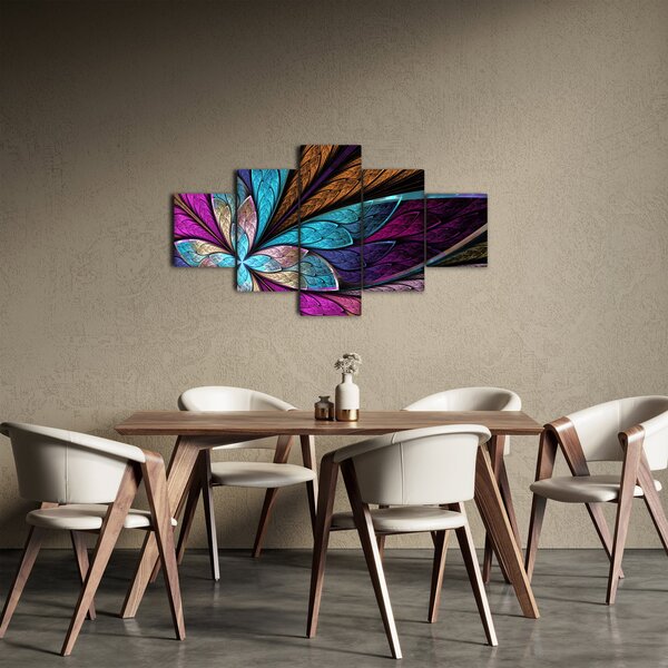 Obraz - Abstrakcja, kwiat (125x70 cm)