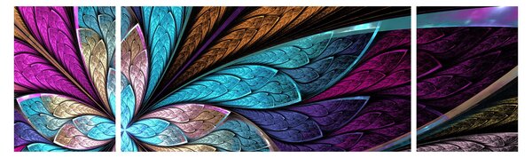 Obraz - Abstrakcja, kwiat (170x50 cm)