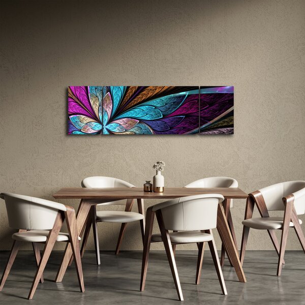Obraz - Abstrakcja, kwiat (170x50 cm)