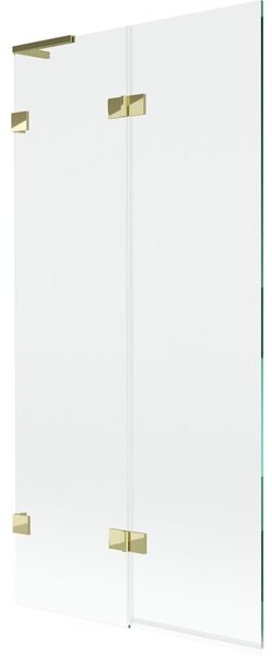Mexen Lunar L parawan nawannowy 2-skrzydłowy lewy 90 x 150 cm, transparent, złoty - 897L-090-100-50-00-L
