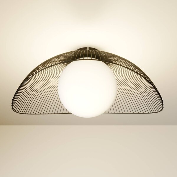 Lampa sufitowa Fabronia Lindby, możliwość ściemniania, czarny, salon / jadalnia, metal, nowoczesny