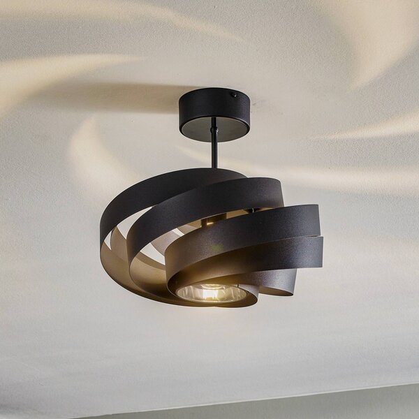 Lampa sufitowa Vento Domiluce, możliwość ściemniania, czarny, salon / jadalnia, metal, nowoczesny