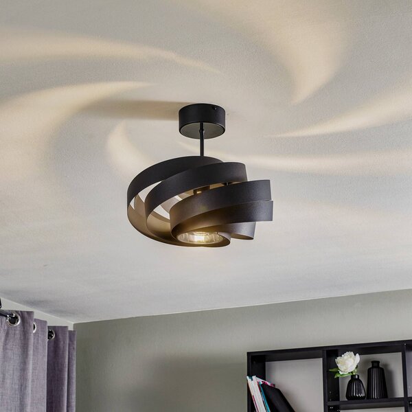 Lampa sufitowa Vento Domiluce, możliwość ściemniania, czarny, salon / jadalnia, metal, nowoczesny