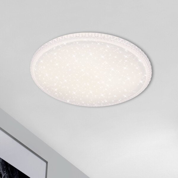 Briloner Lampa sufitowa LED Style, możliwość ściemniania, biały / opal, salon / jadalnia, tworzywo sztuczne, nowoczesny