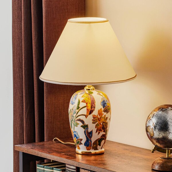 Austrolux Lampa stołowa Damasco, multikolor, salon / jadalnia, ceramika