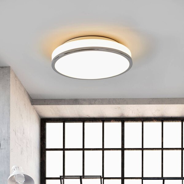 Lampa sufitowa Lyss Lindby, biały / opal, łazienka, szkło, nowoczesny