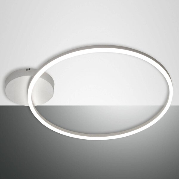 Fabas Luce Lampa sufitowa LED Giotto, możliwość ściemniania, biały / opal, salon / jadalnia, metal, nowoczesny