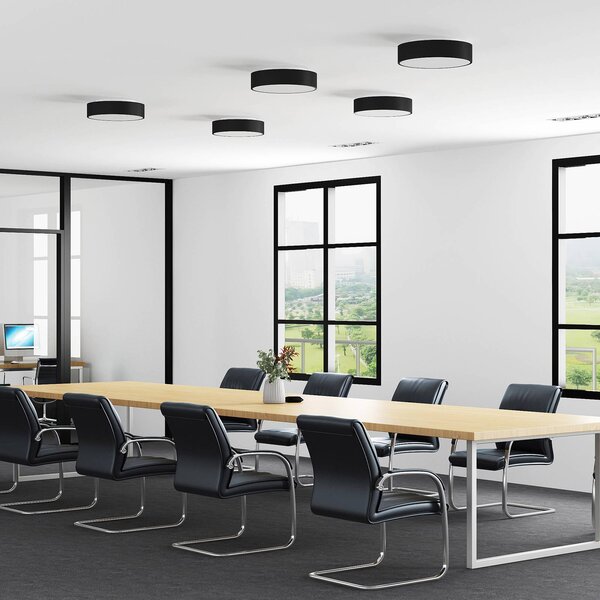 Lampa sufitowa LED Vanida Arcchio, możliwość ściemniania, czarny, kuchnia, aluminium, nowoczesny