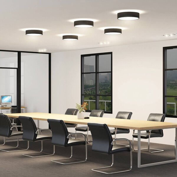 Lampa sufitowa LED Vanida Arcchio, możliwość ściemniania, czarny, kuchnia, aluminium, nowoczesny