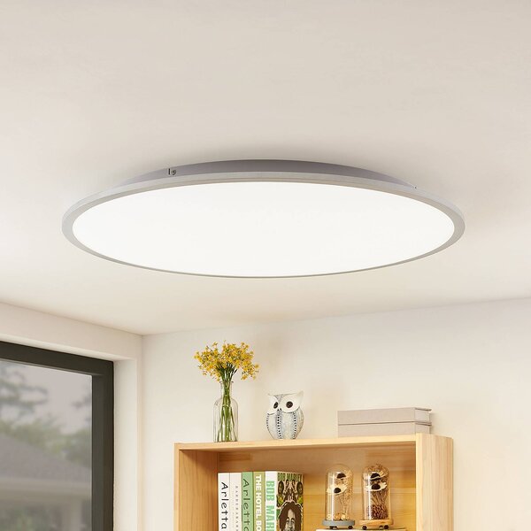 Lampa sufitowa LED Narima Lindby, aluminiowy / szary / cynkowy, kuchnia, tworzywo sztuczne, nowoczesny