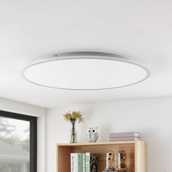 Lampa sufitowa LED Narima Lindby, aluminiowy / szary / cynkowy, kuchnia, tworzywo sztuczne, nowoczesny