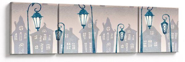 Obraz - Kruki strzegące miasta (170x50 cm)