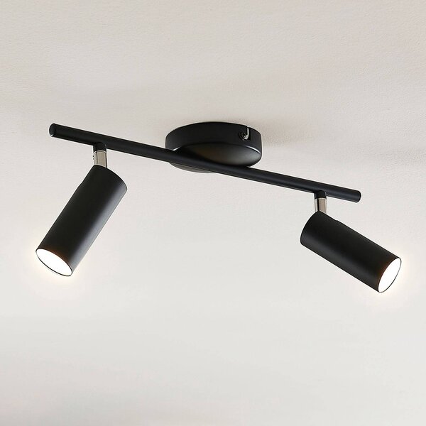 Lindby Lampa sufitowa LED Camille czarna, 2-punktowa