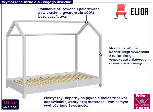 Białe łóżko dziecięce 80x160 A4-K01