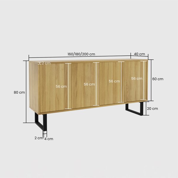 Komoda Young loft I - drewniana, trwała komoda do salonu
