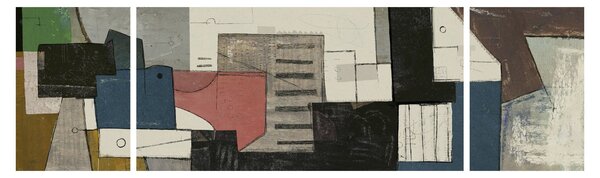 Obraz - Abstrakcja, kubizm (170x50 cm)